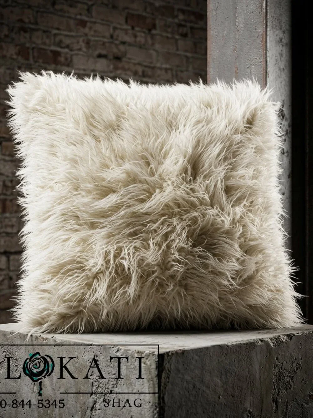 STYLISH FLOKATI SHAG COUCH PILLOW 💥16x16 SIZE 💥100% NATURAL WOOL 💥BRAND NEW